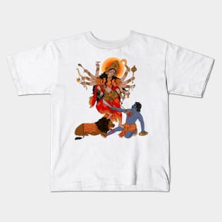 Goddess of Power : Durga (color) Kids T-Shirt